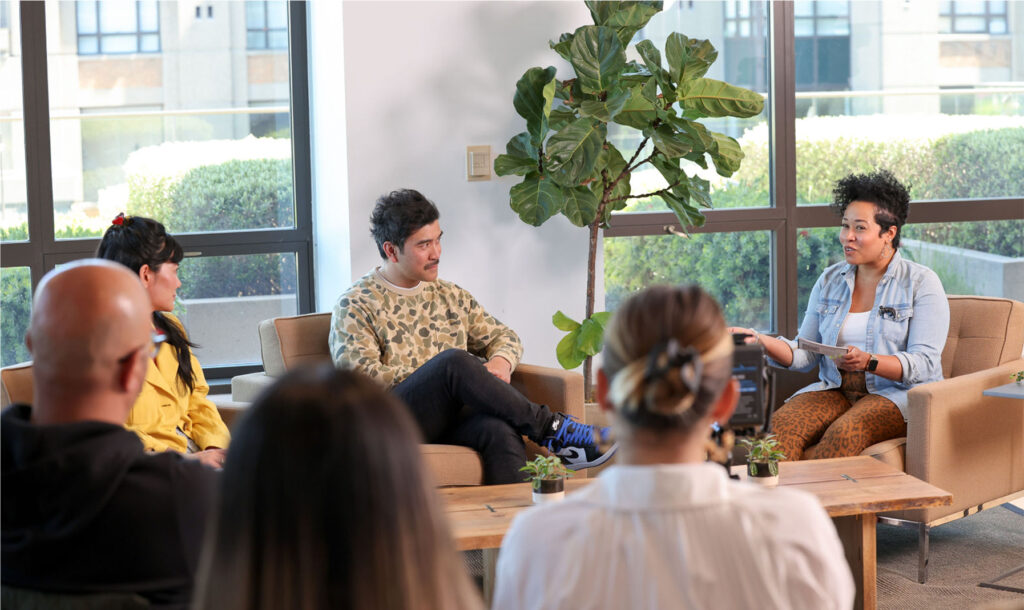 Amber with Guests in a Panel