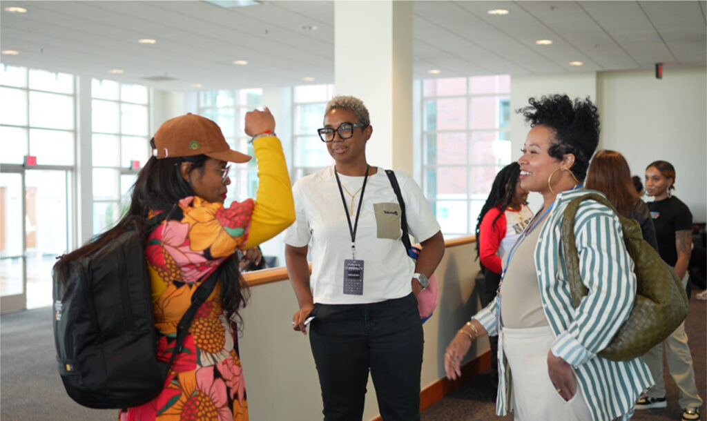 Candid of Amber with Guests at an Event